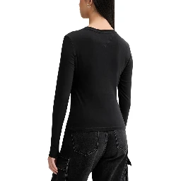 Black Recycled Cotton Long Sleeve T-Shirt