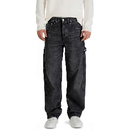 Black Recycled Cotton Relaxed Fit Jeans