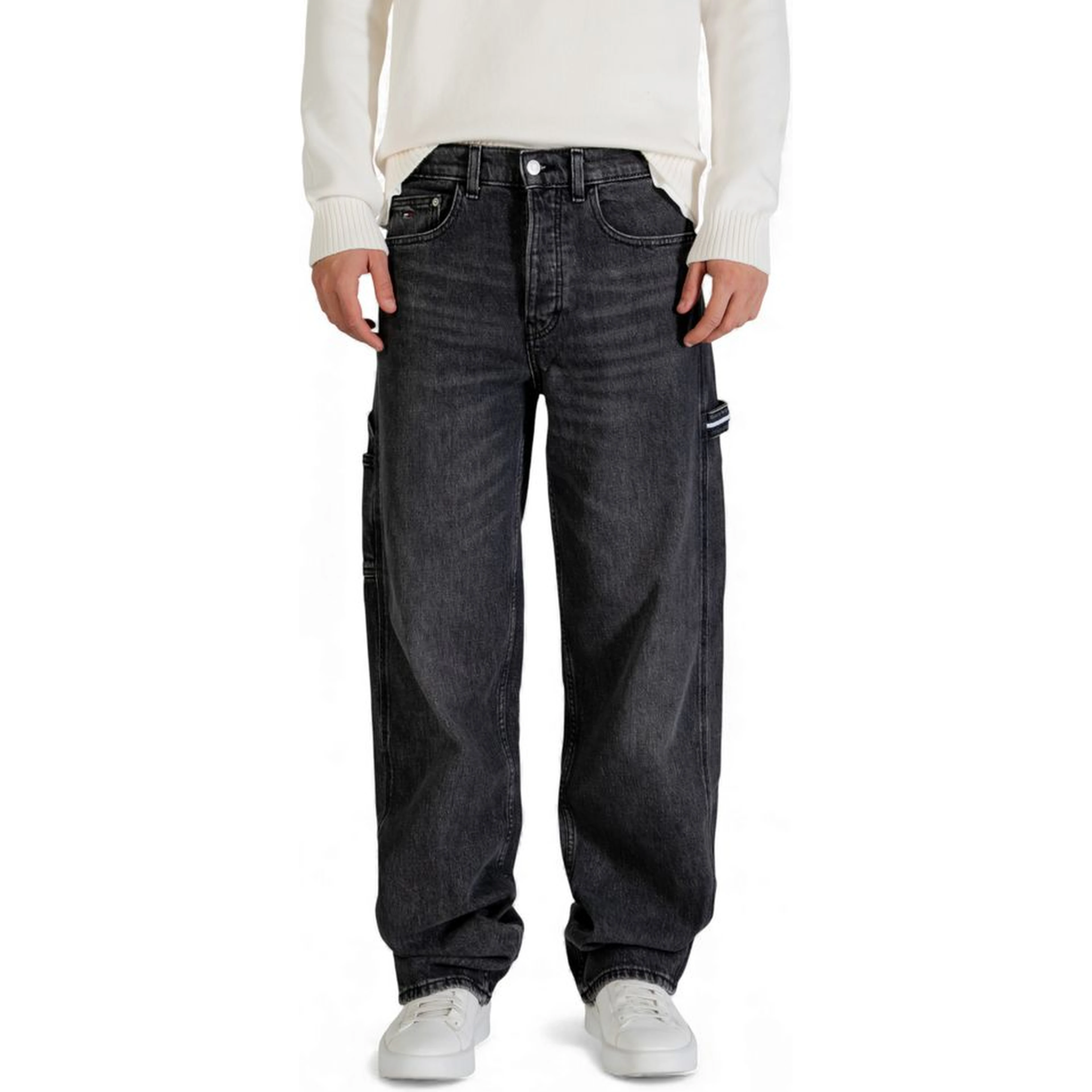 Black Recycled Cotton Relaxed Fit Jeans