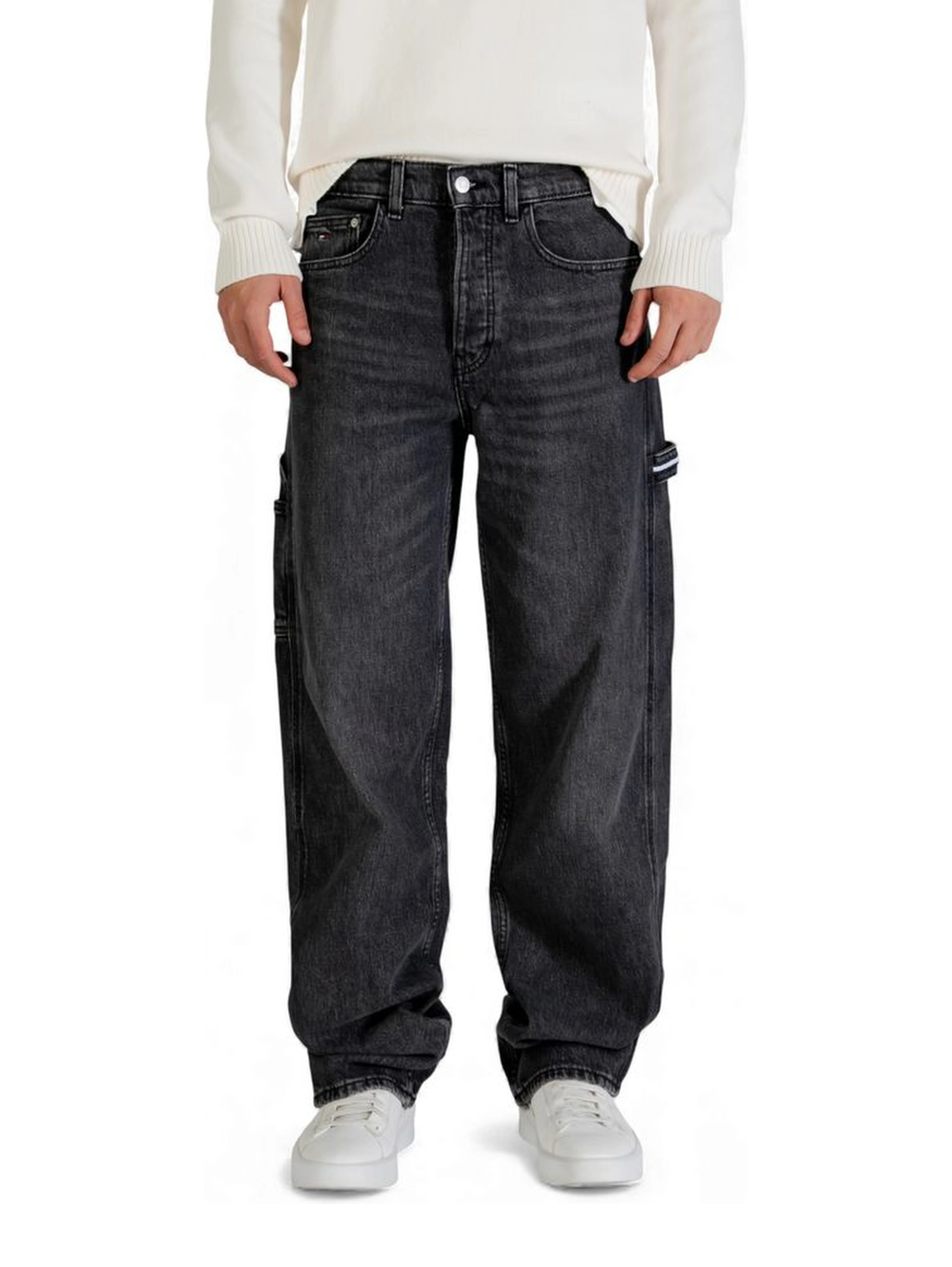 Black Recycled Cotton Relaxed Fit Jeans