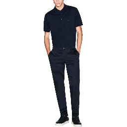 Blue Cotton Skinny Pants