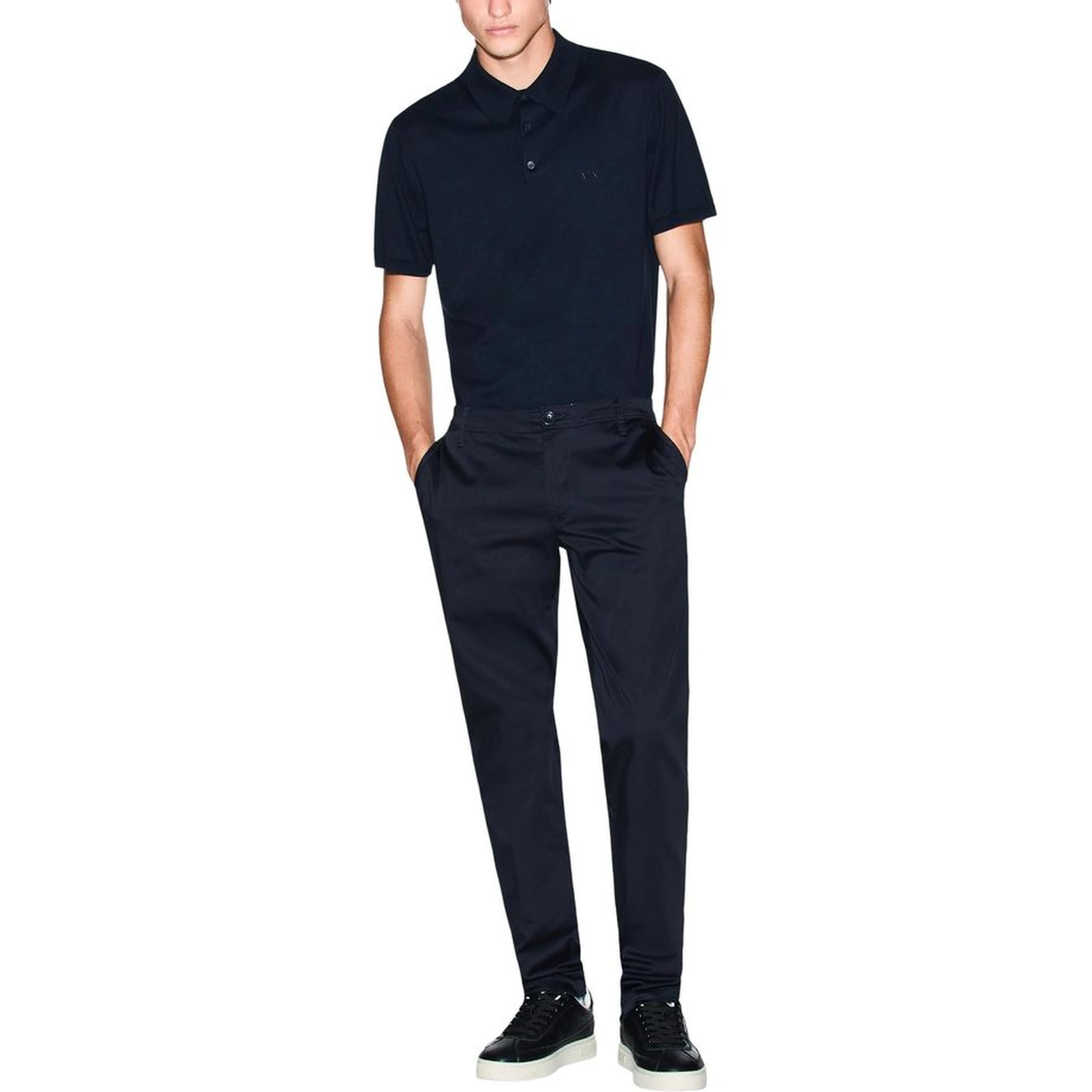 Blue Cotton Skinny Pants