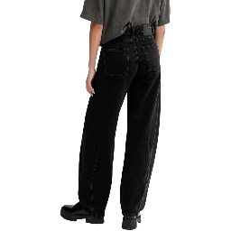 Black Recycled Cotton Bootcut Jeans