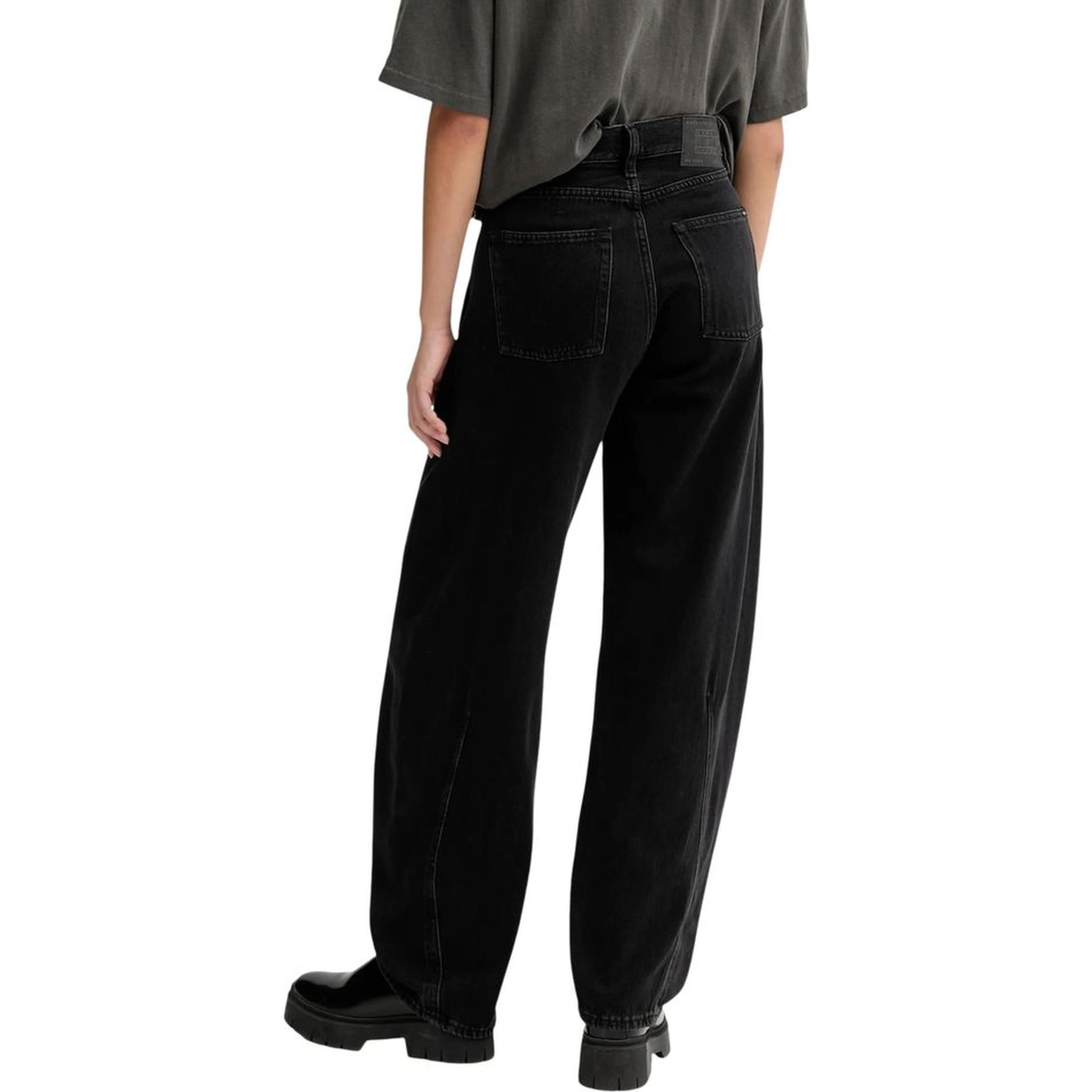 Black Recycled Cotton Bootcut Jeans