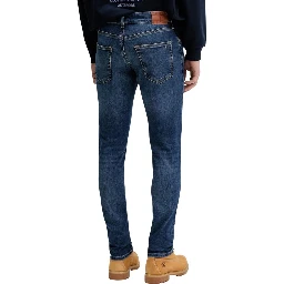 Blue Recycled Cotton Skinny Jeans