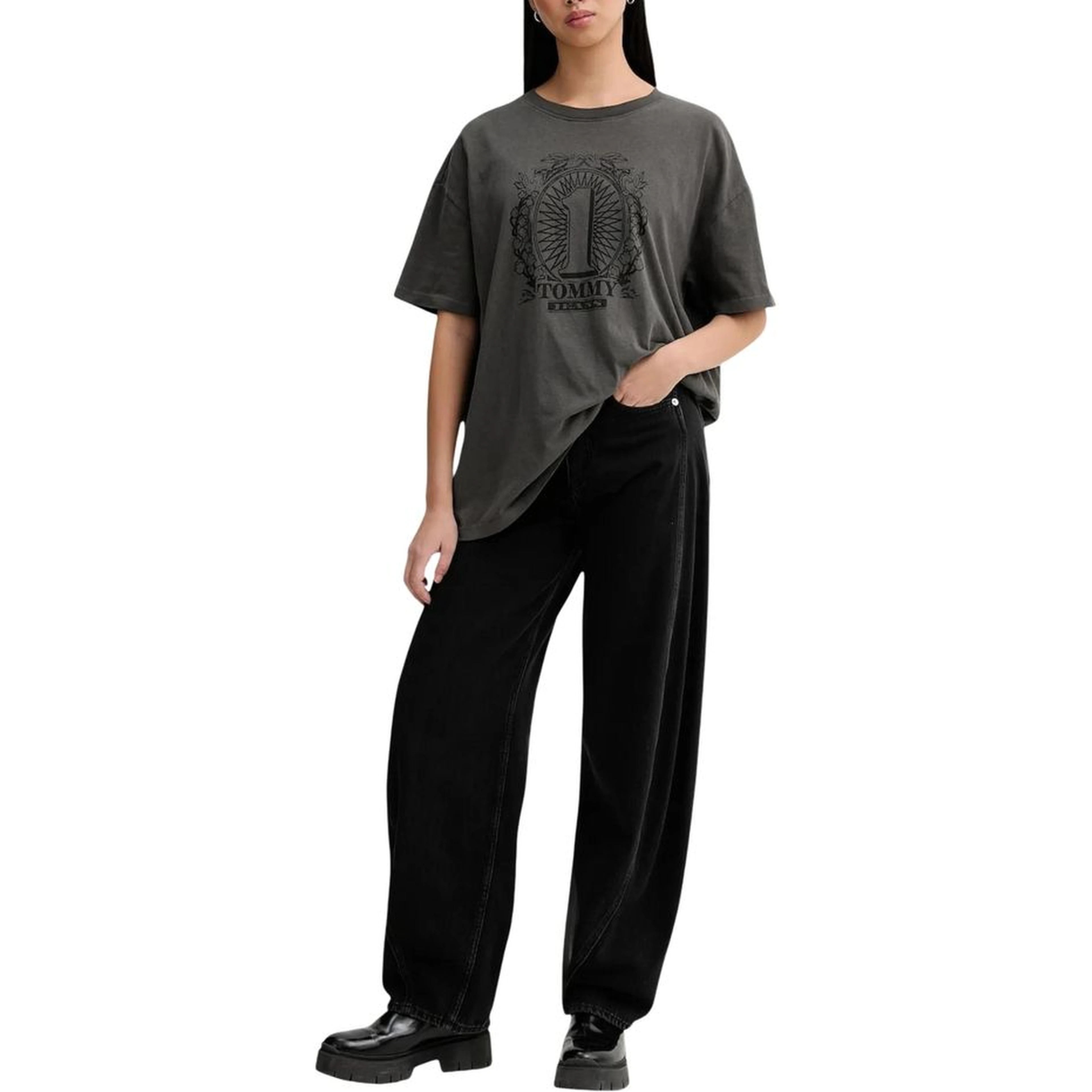 Black Recycled Cotton Bootcut Jeans