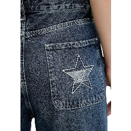 Blue Cotton Mom Jeans