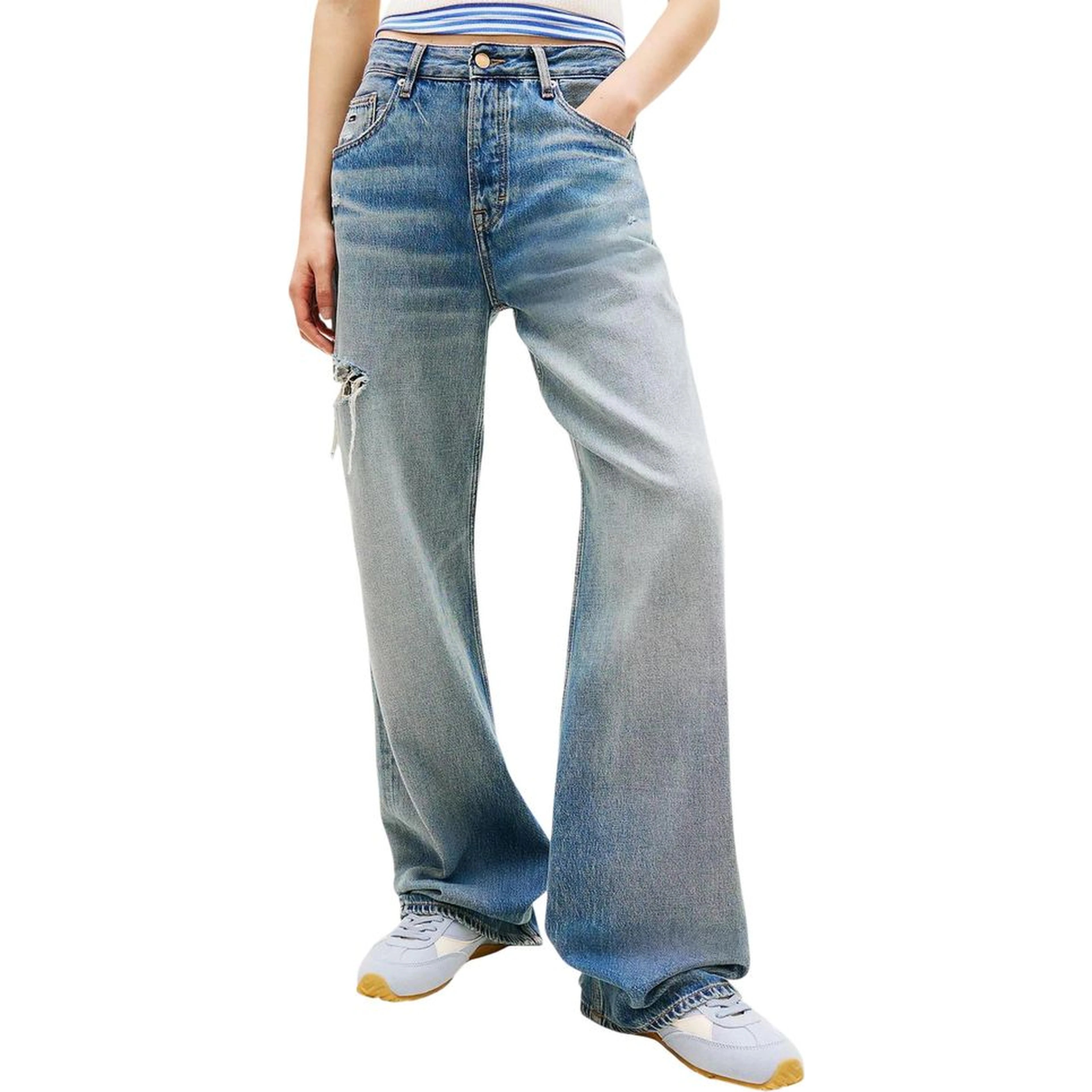 Blue Recycled Cotton Boyfriend Jeans