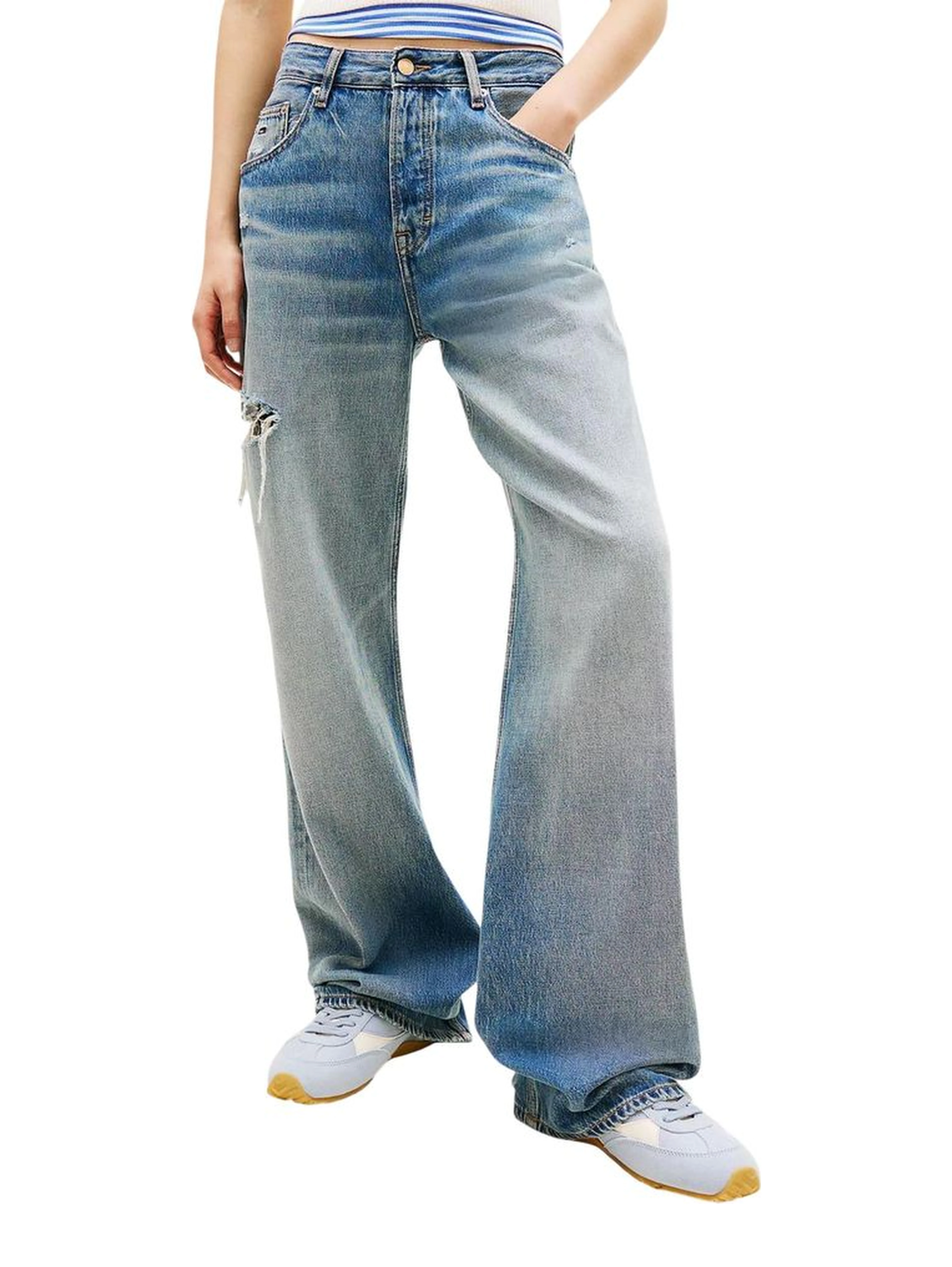 Blue Recycled Cotton Boyfriend Jeans