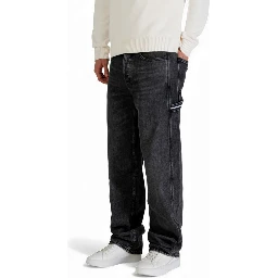 Black Recycled Cotton Relaxed Fit Jeans