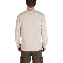 Beige Recycled Cotton Long Sleeve T-Shirt
