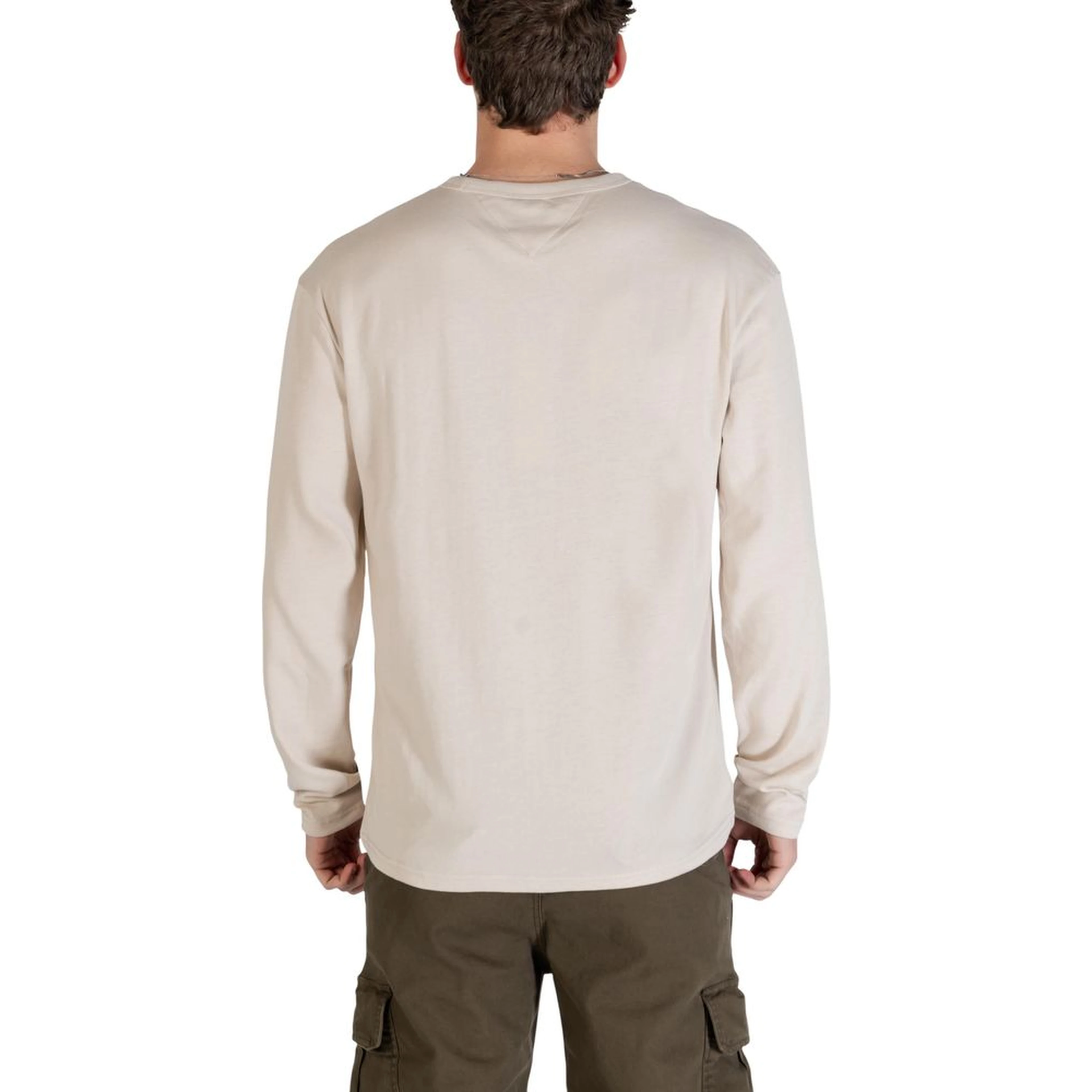Beige Recycled Cotton Long Sleeve T-Shirt