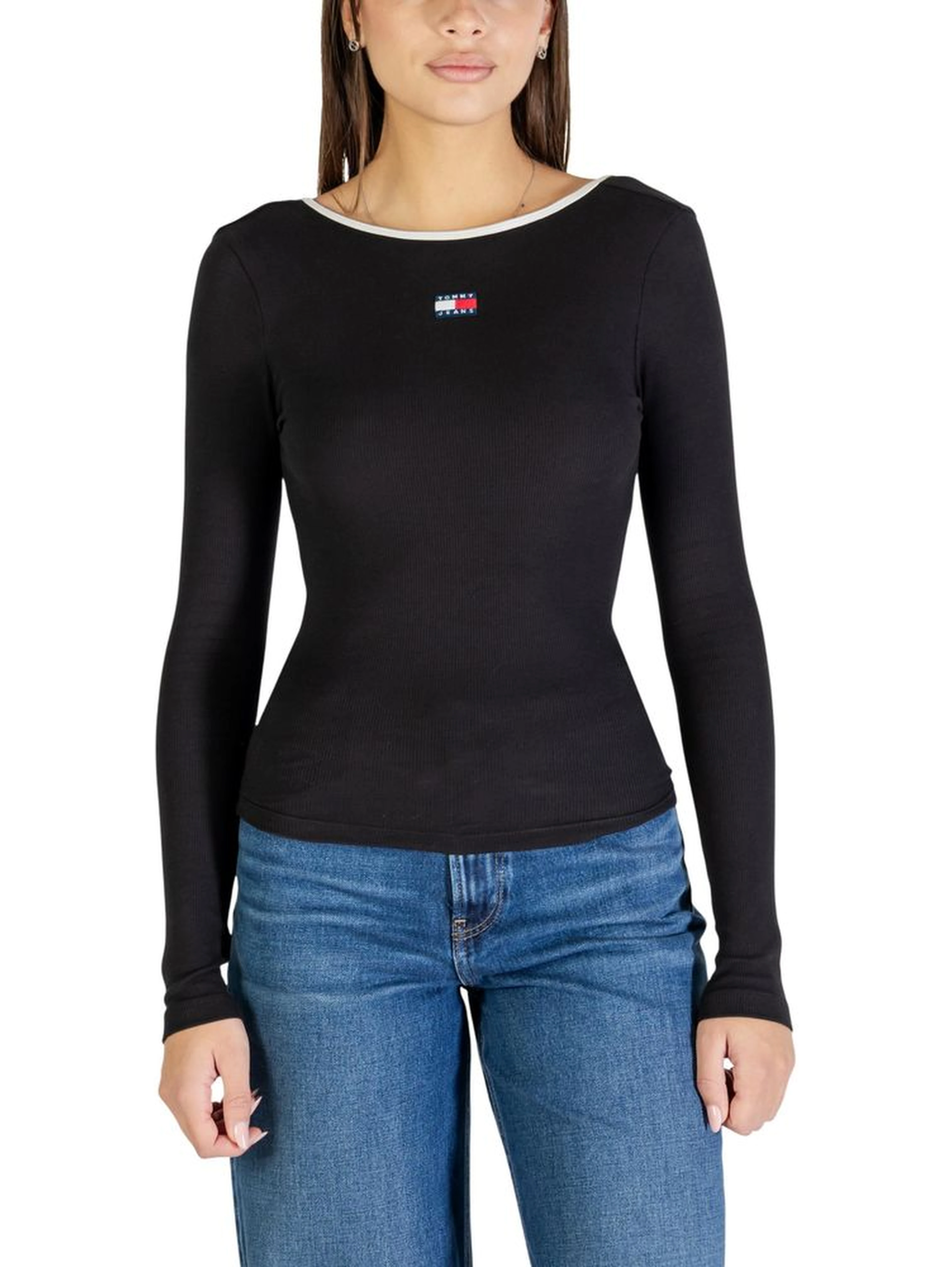 Black Recycled Cotton Long Sleeve T-Shirt