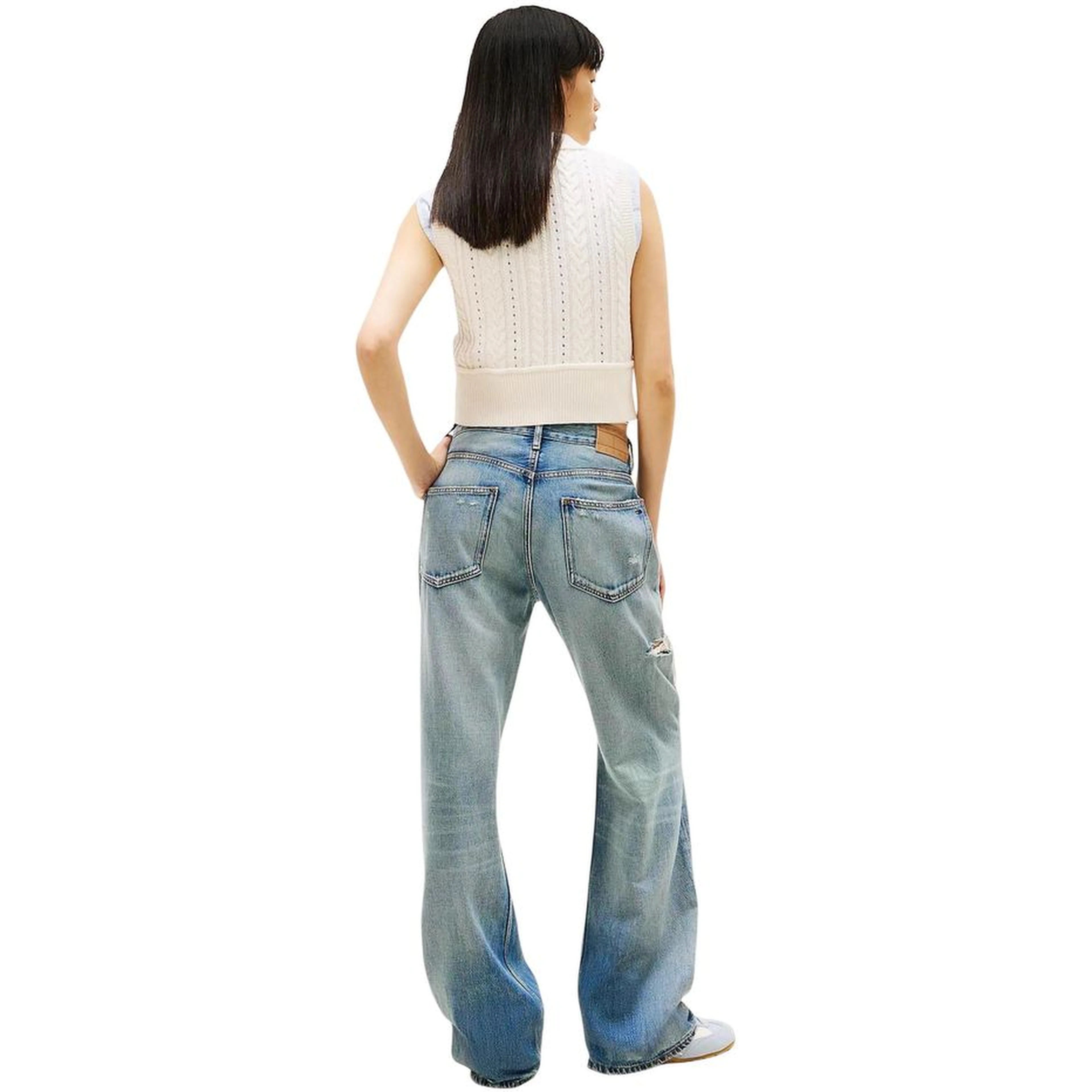 Blue Recycled Cotton Boyfriend Jeans
