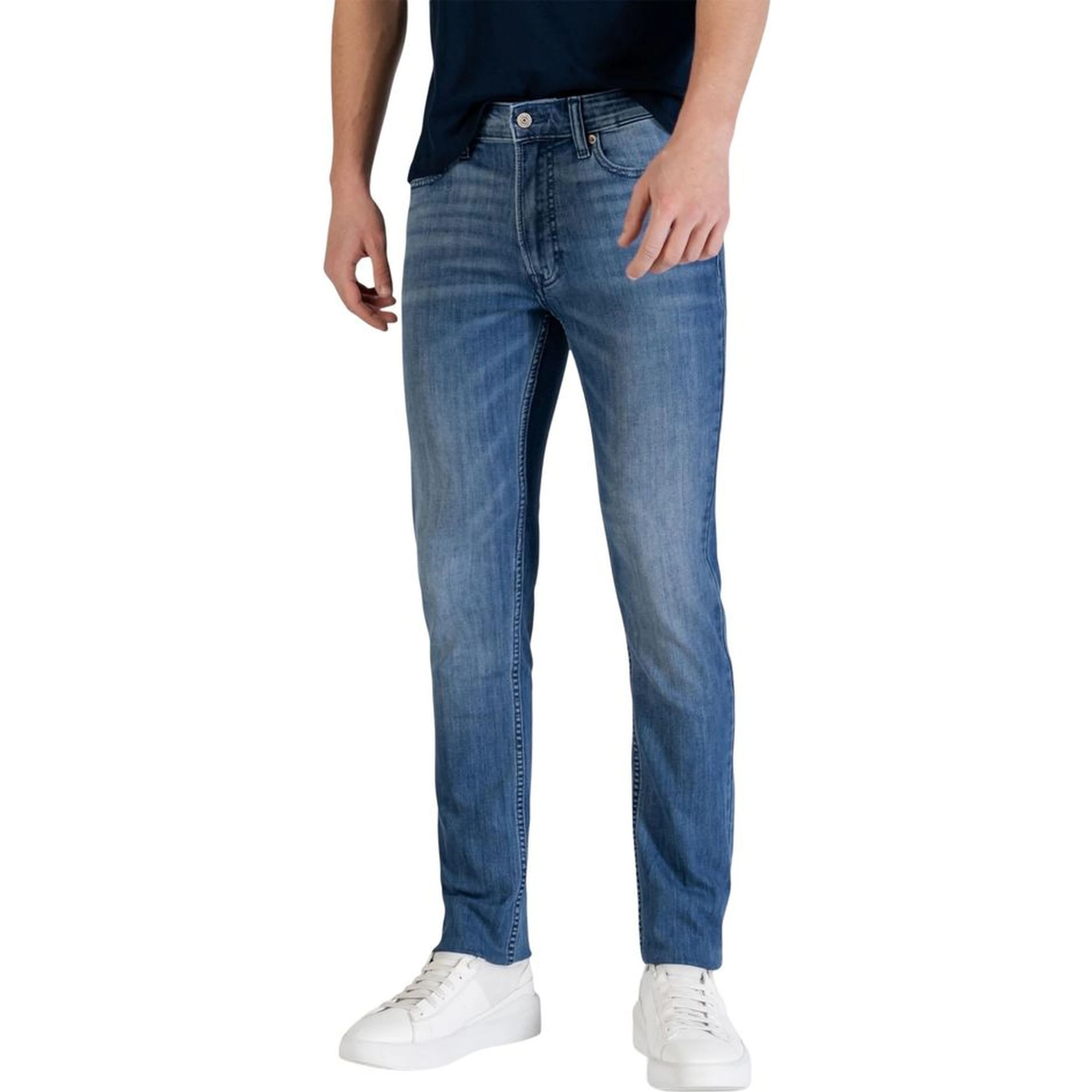 Blue Cotton Skinny Jeans