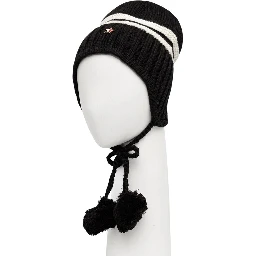 Black And White Recycled Wool Cap (Baseball Hat)