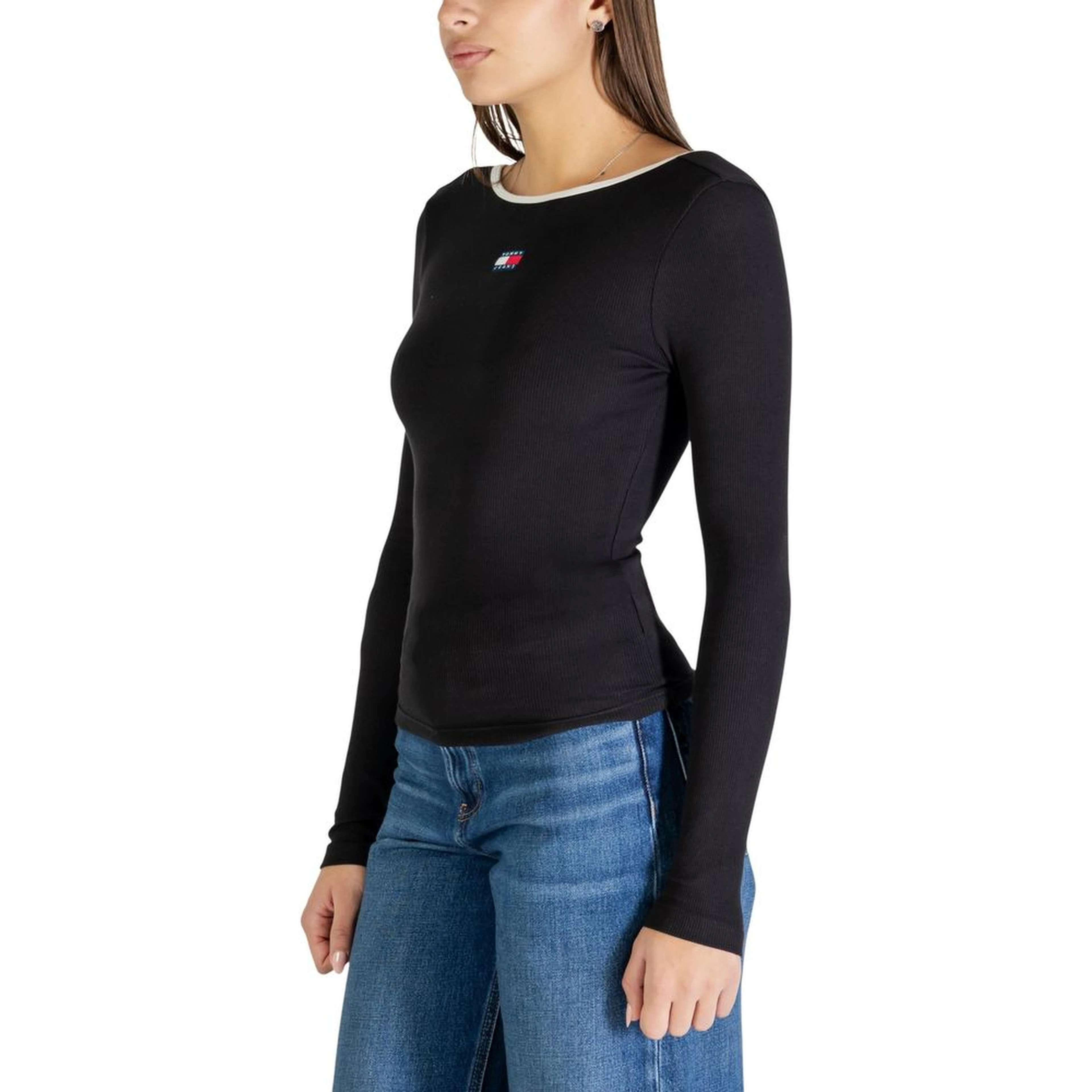 Black Recycled Cotton Long Sleeve T-Shirt