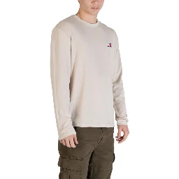 Beige Recycled Cotton Long Sleeve T-Shirt