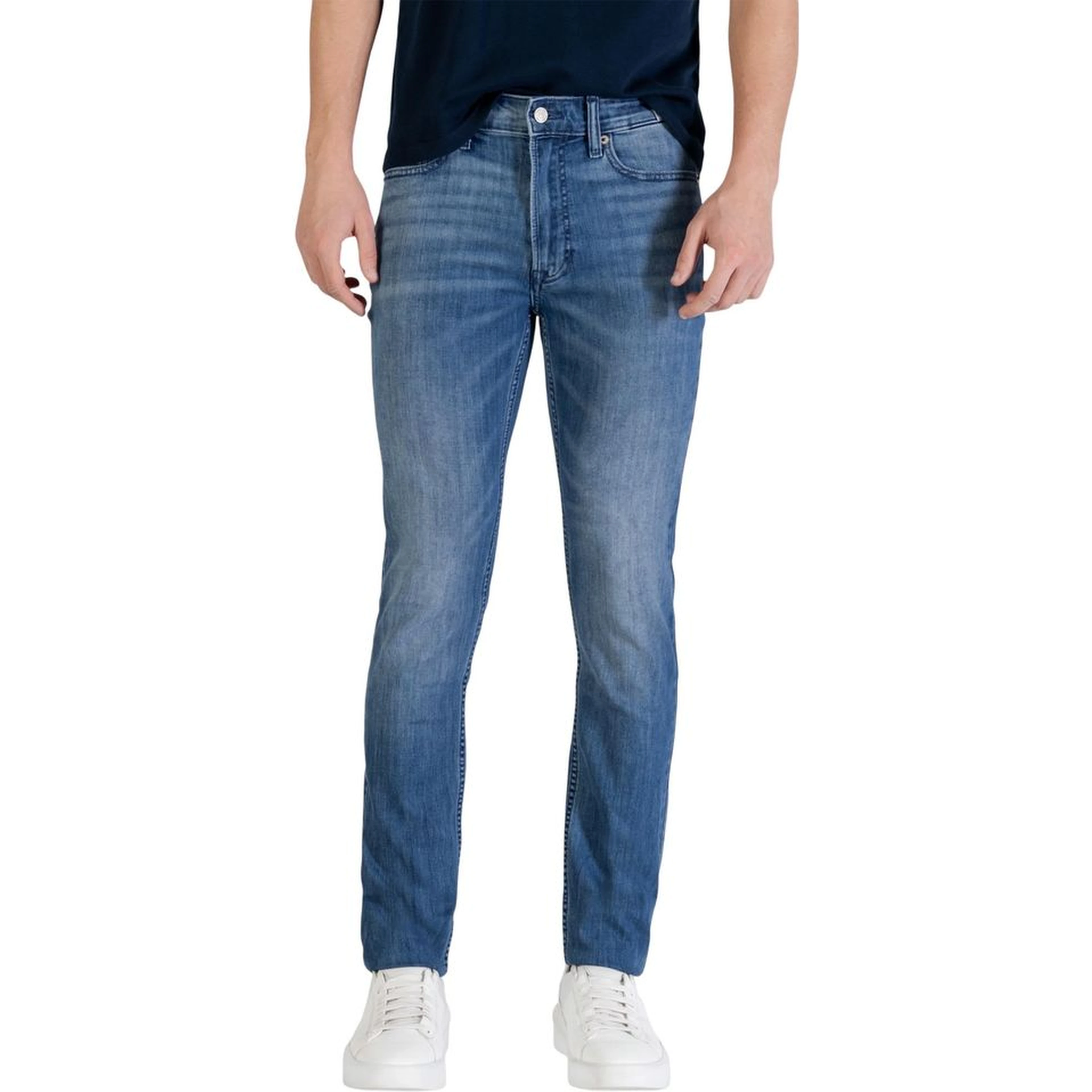 Blue Cotton Skinny Jeans