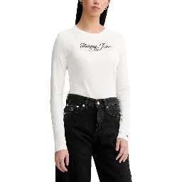 Cream Recycled Cotton Long Sleeve T-Shirt