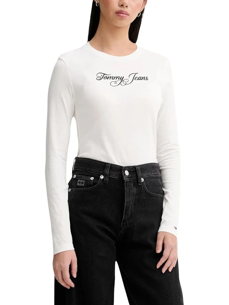 Cream Recycled Cotton Long Sleeve T-Shirt