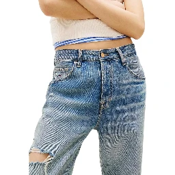 Blue Recycled Cotton Boyfriend Jeans