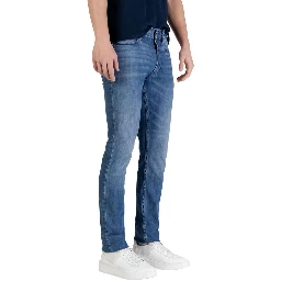 Blue Cotton Skinny Jeans
