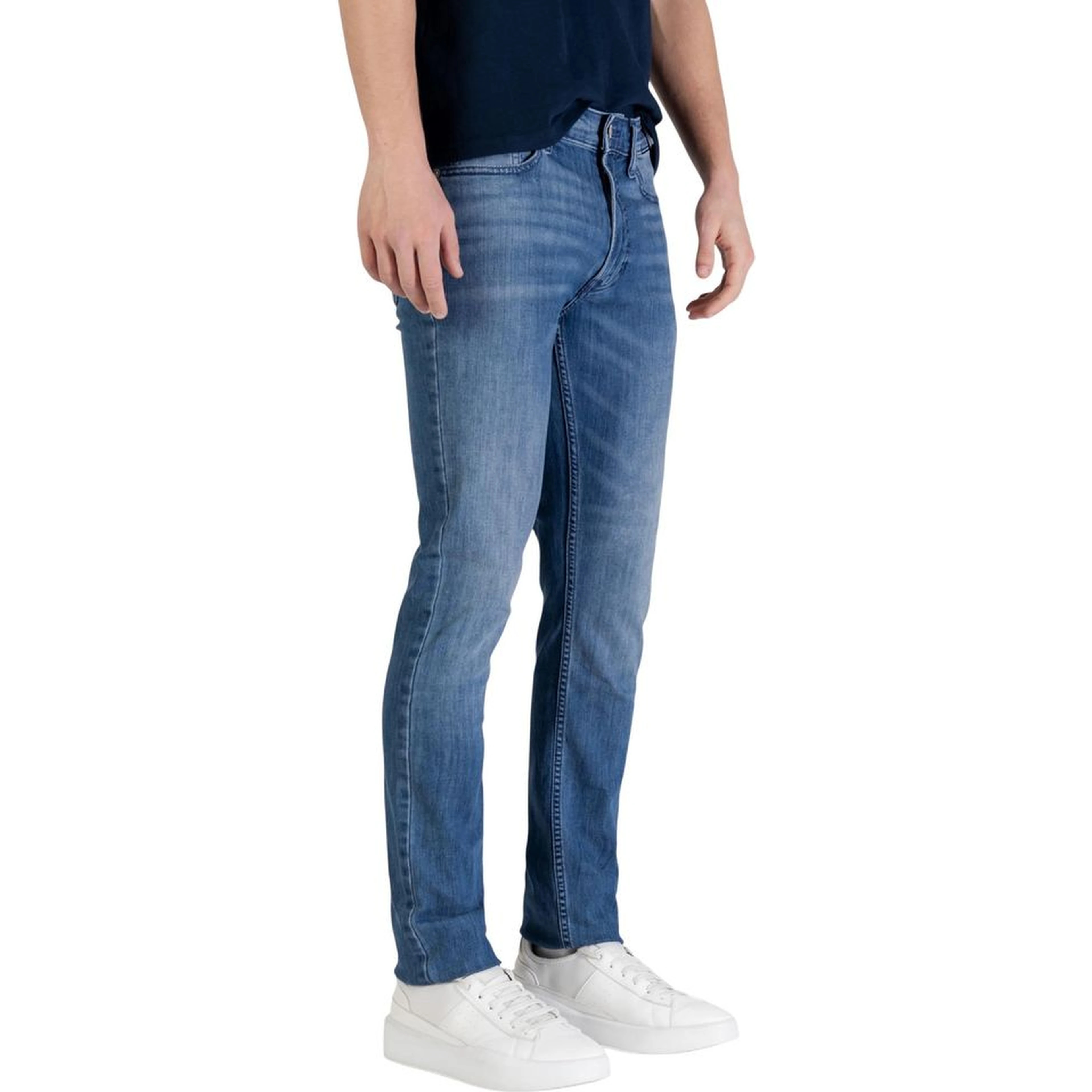 Blue Cotton Skinny Jeans