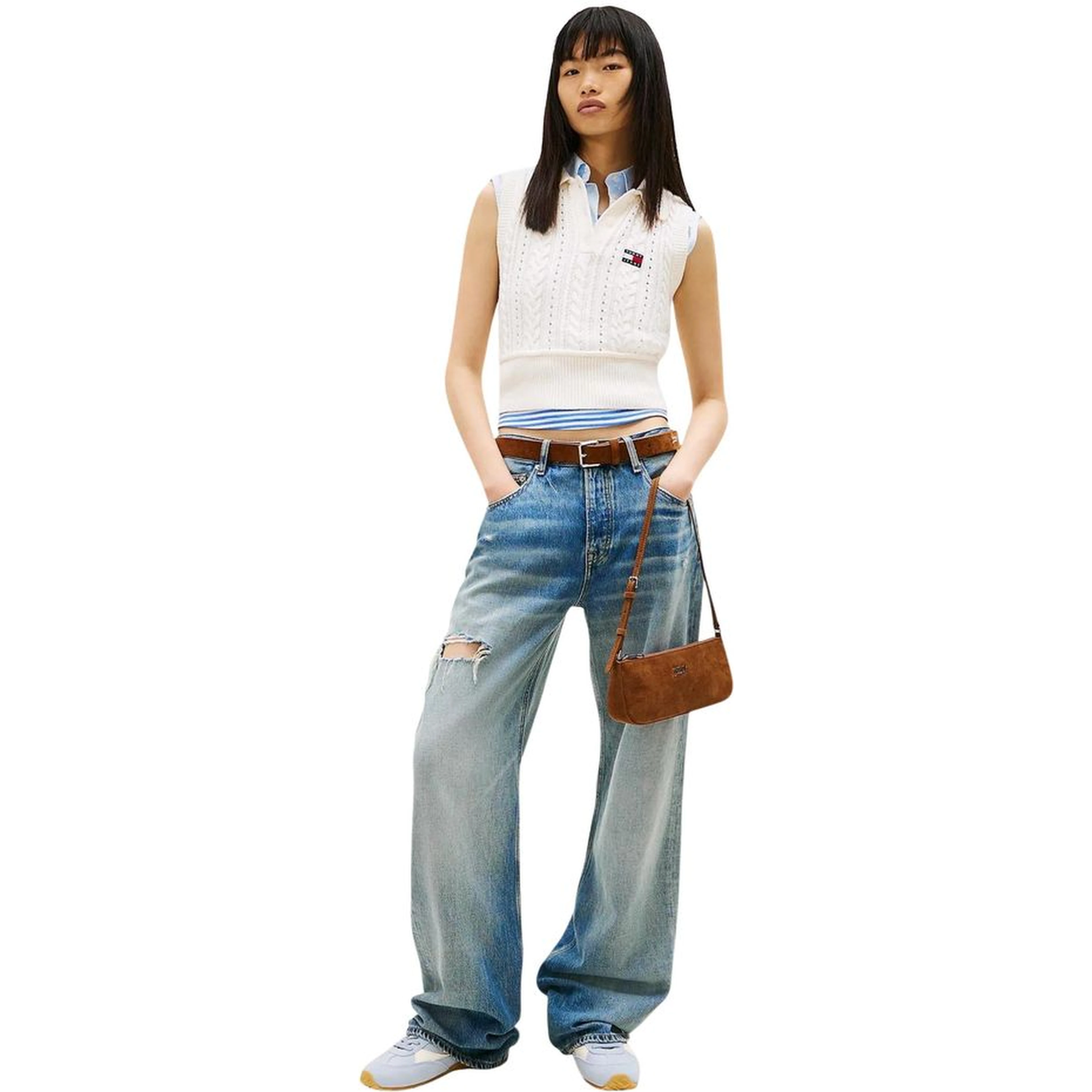 Blue Recycled Cotton Boyfriend Jeans