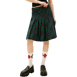 Bicolor Cotton Mini Skirt