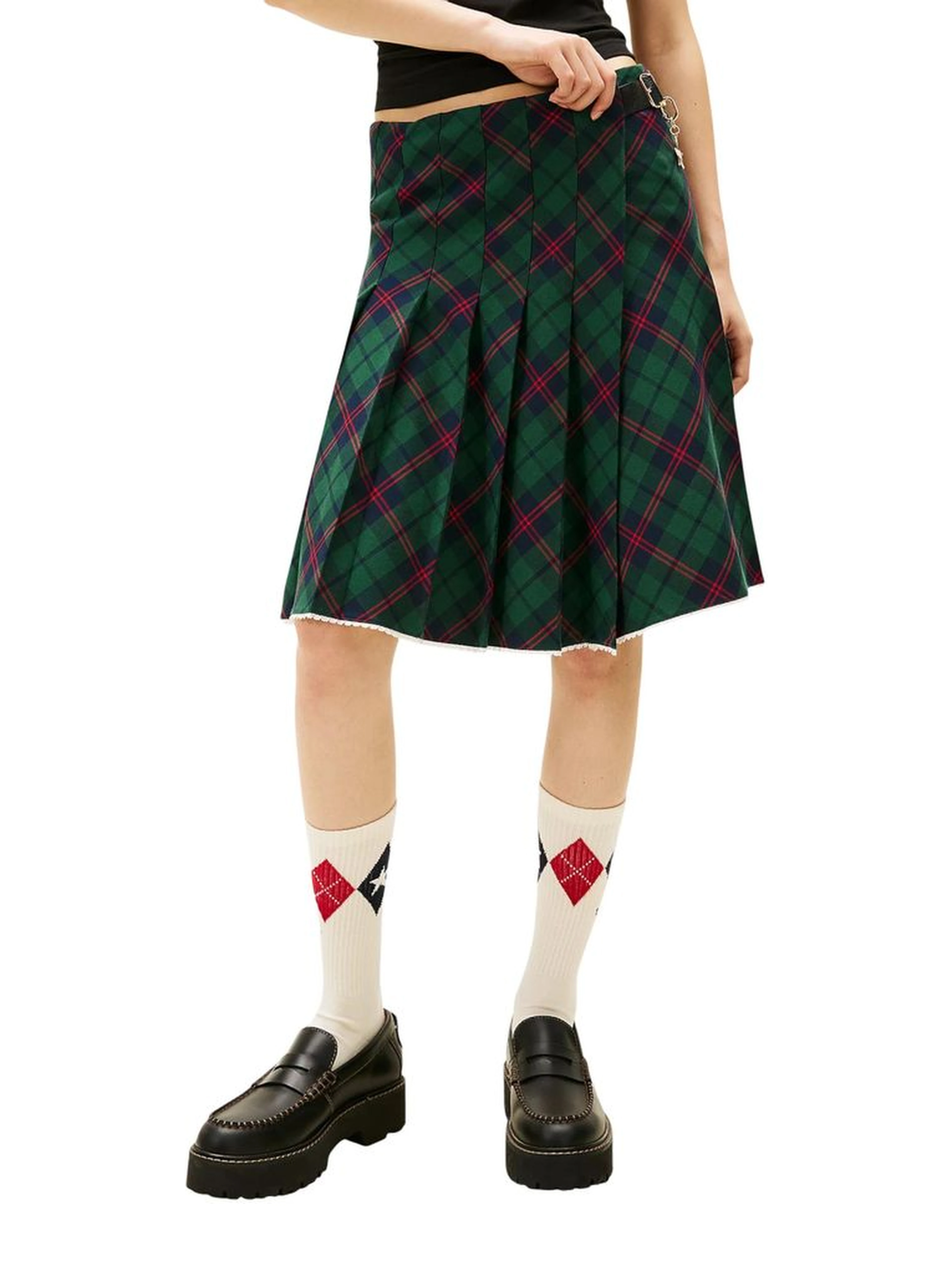 Bicolor Cotton Mini Skirt