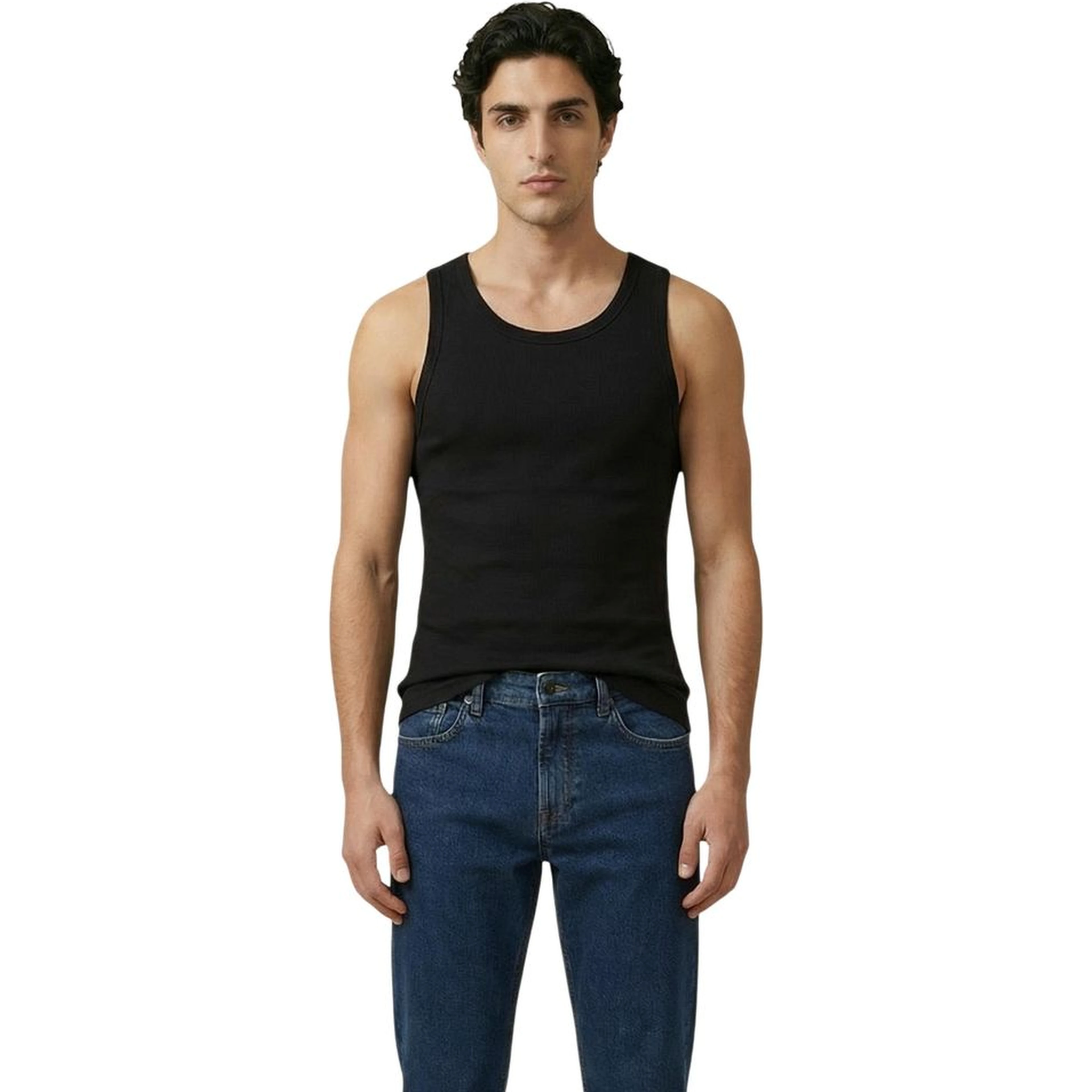 Black Cotton Tank Tops