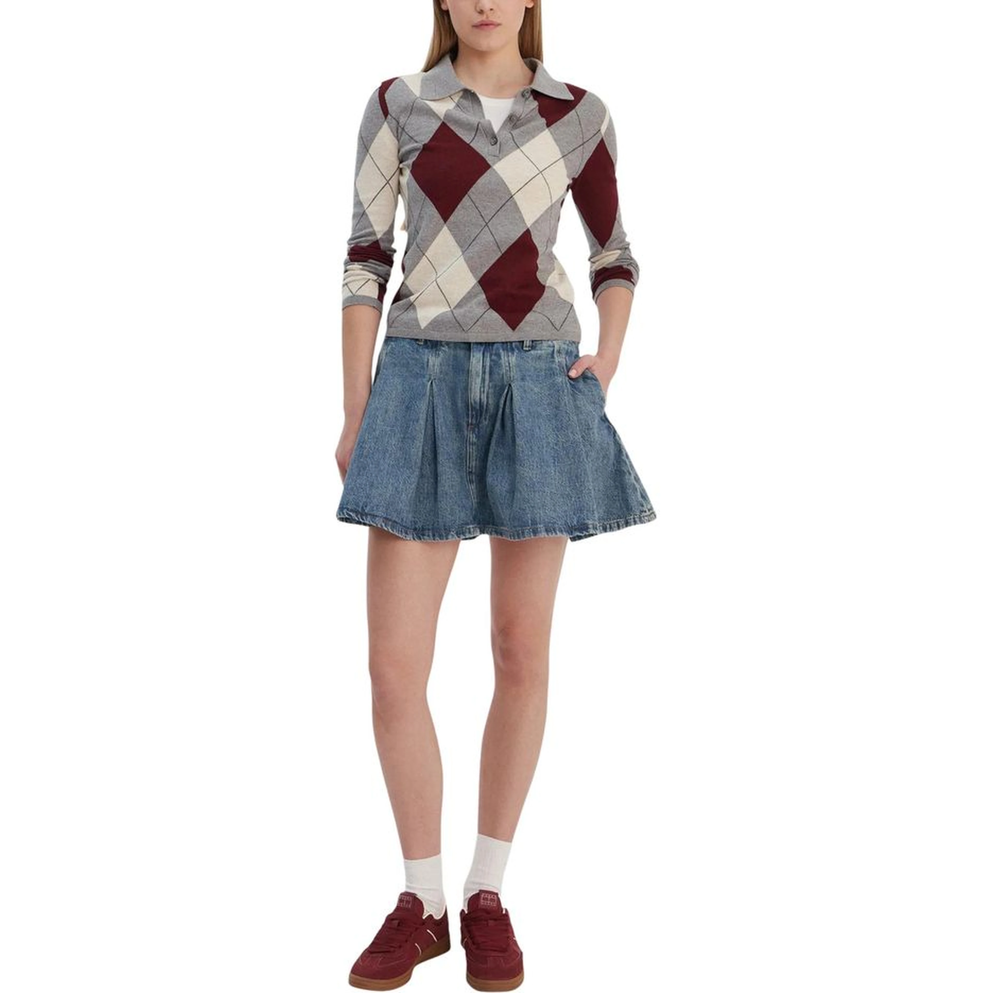 Blue Recycled Cotton Mini Skirt