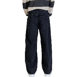 Black Cotton Relaxed Fit Jeans