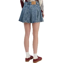 Blue Recycled Cotton Mini Skirt