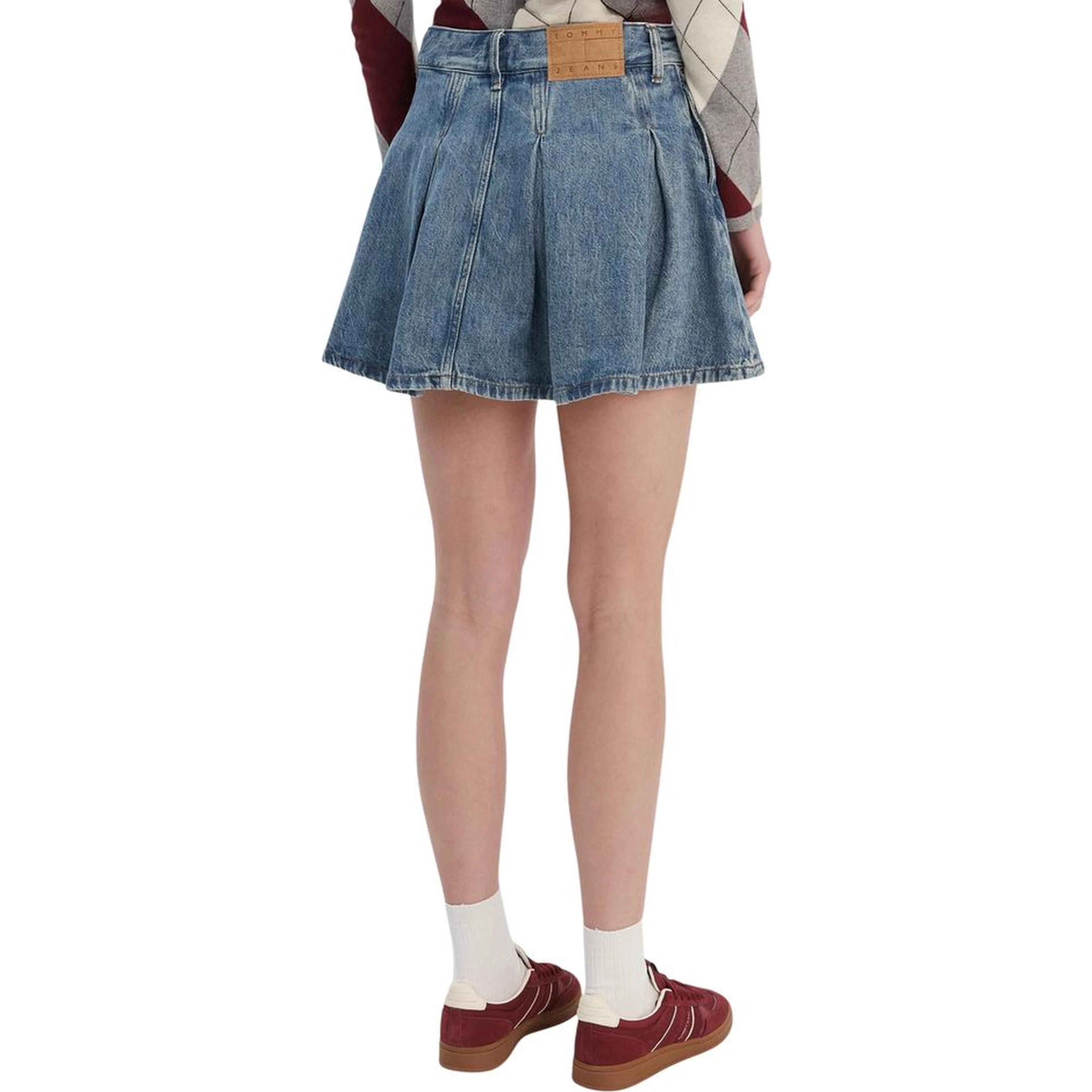 Blue Recycled Cotton Mini Skirt
