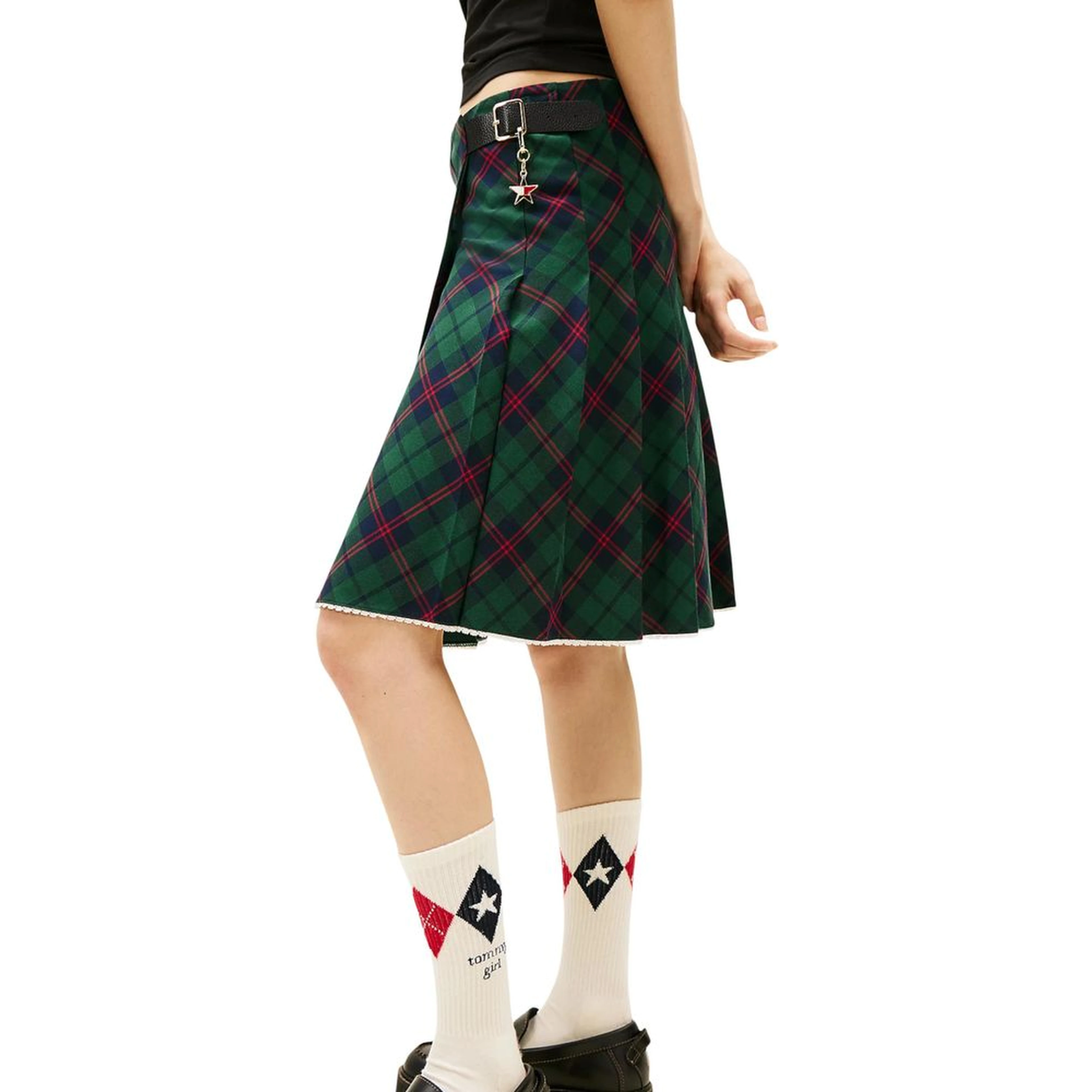 Bicolor Cotton Mini Skirt