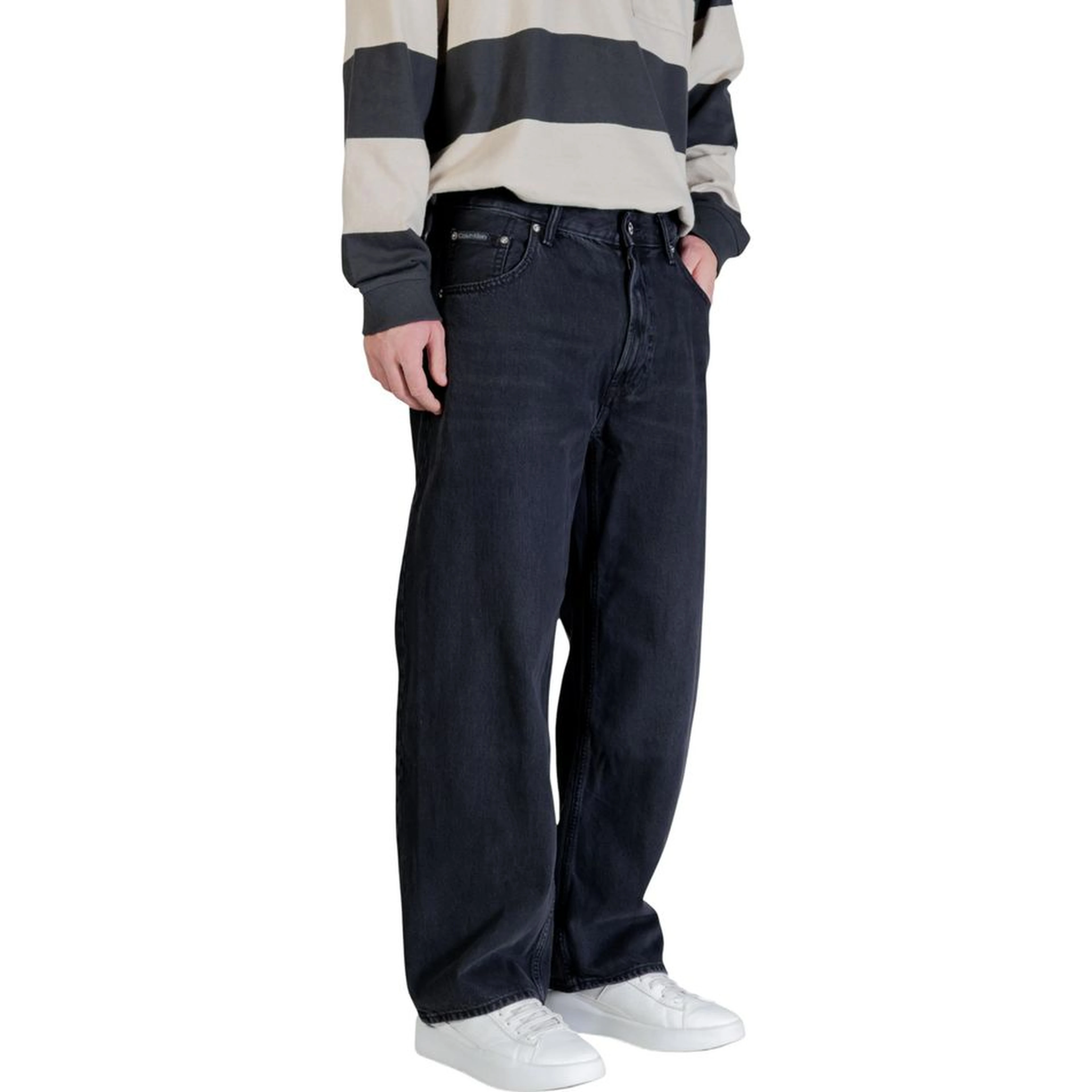 Black Cotton Relaxed Fit Jeans