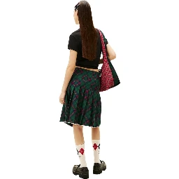 Bicolor Cotton Mini Skirt