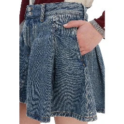 Blue Recycled Cotton Mini Skirt