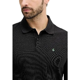 Black Cotton Long Sleeve T-Shirt