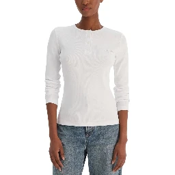 White Cotton Long Sleeve T-Shirt