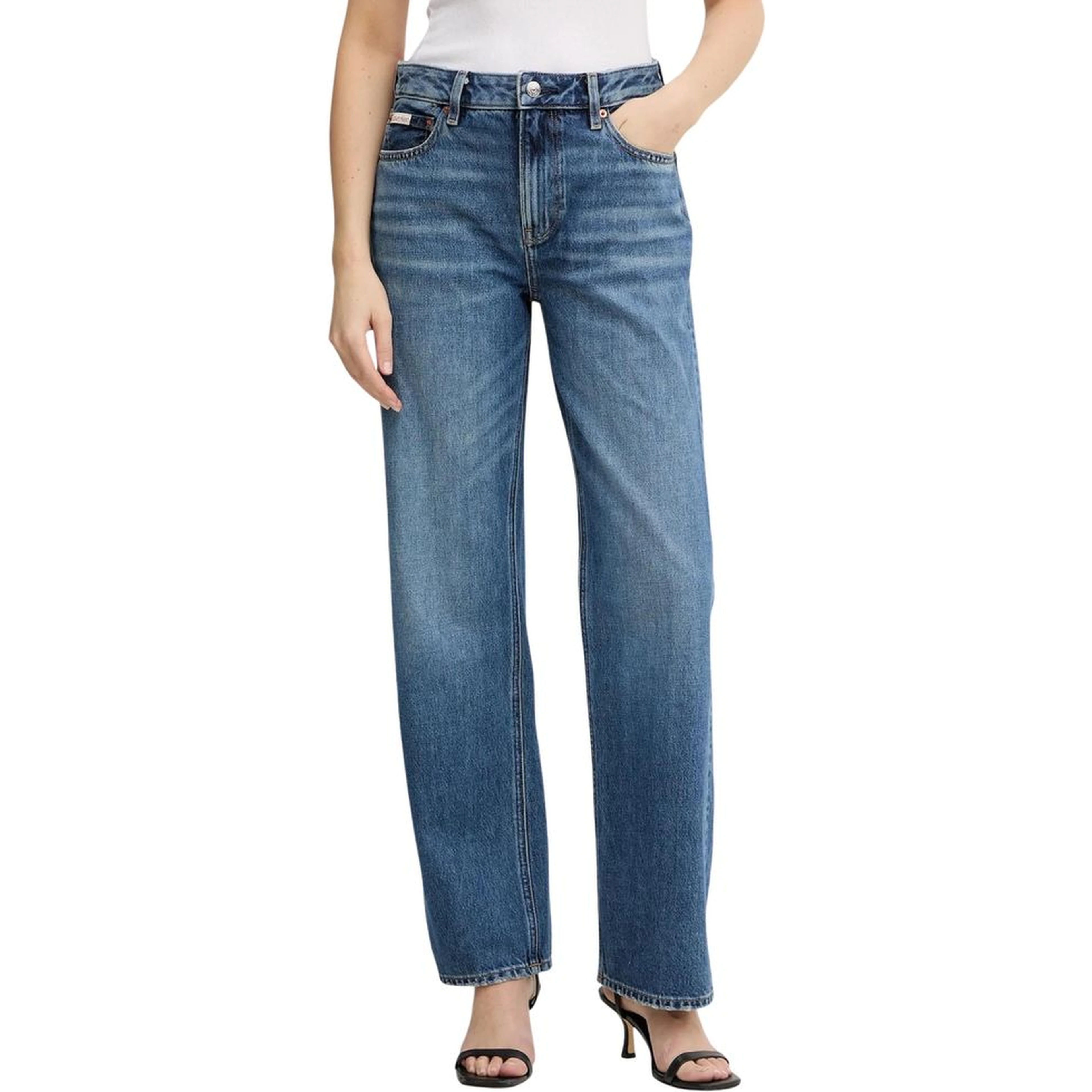 Blue Cotton Mom Jeans
