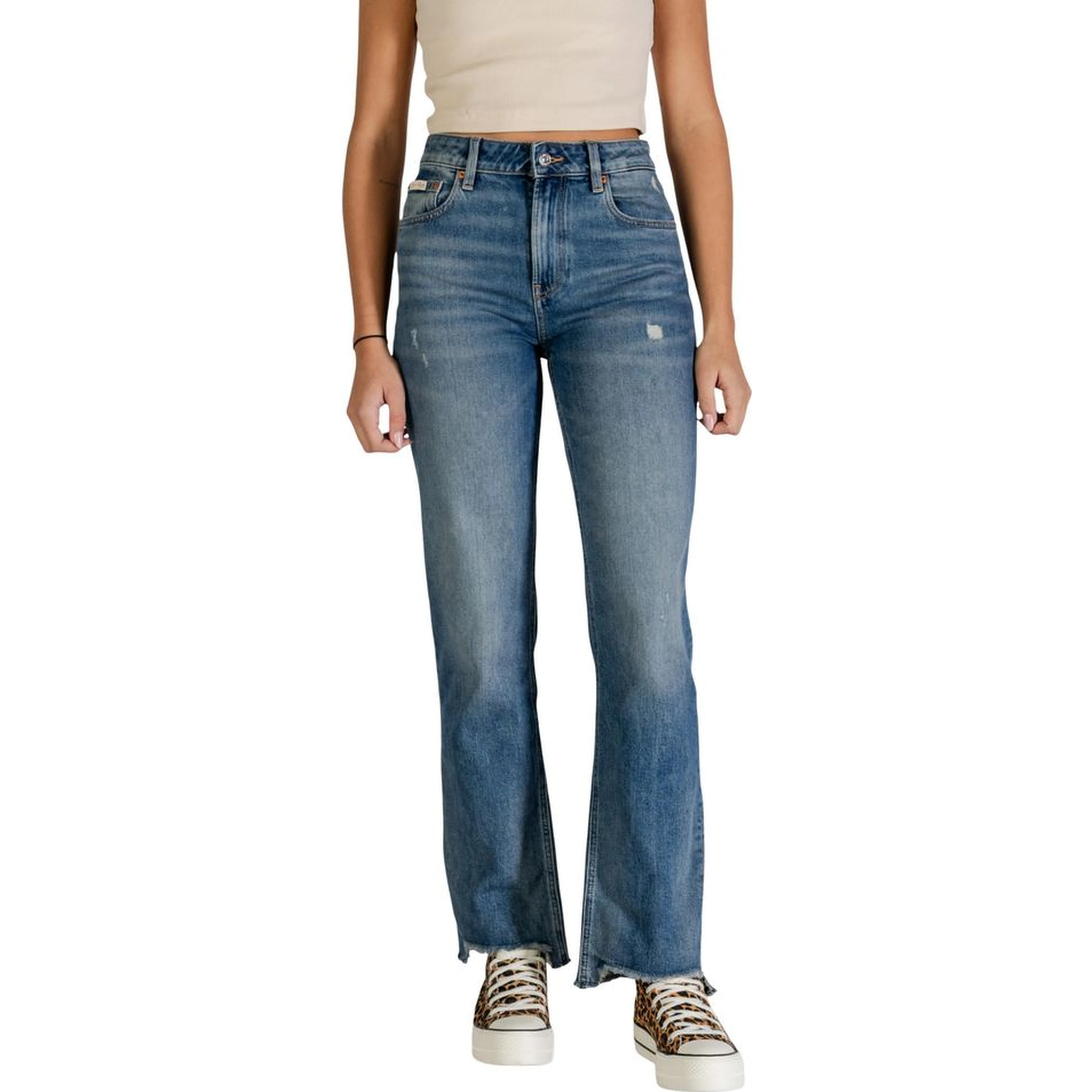 Blue Cotton Mom Jeans