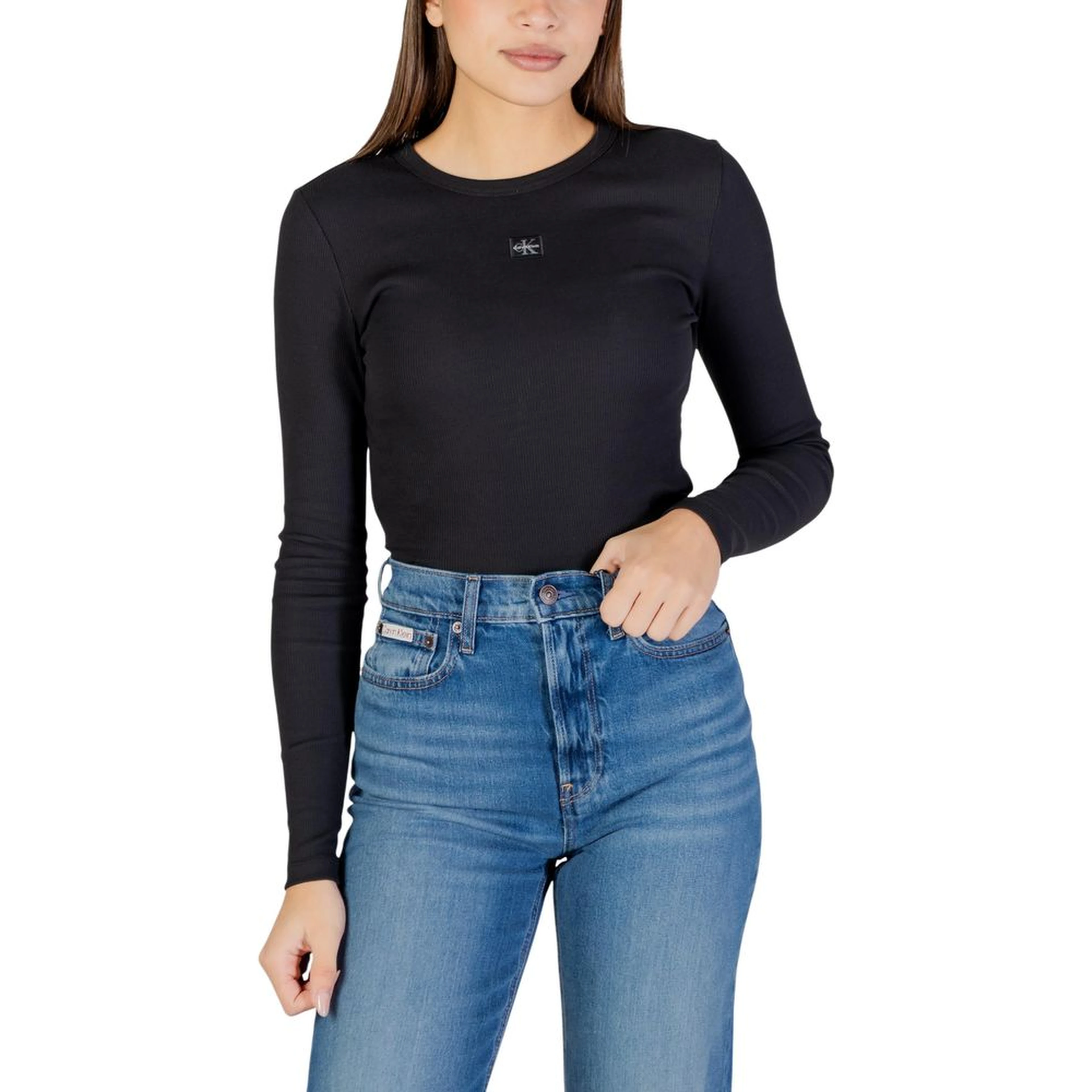 Black Cotton Long Sleeve T-Shirt
