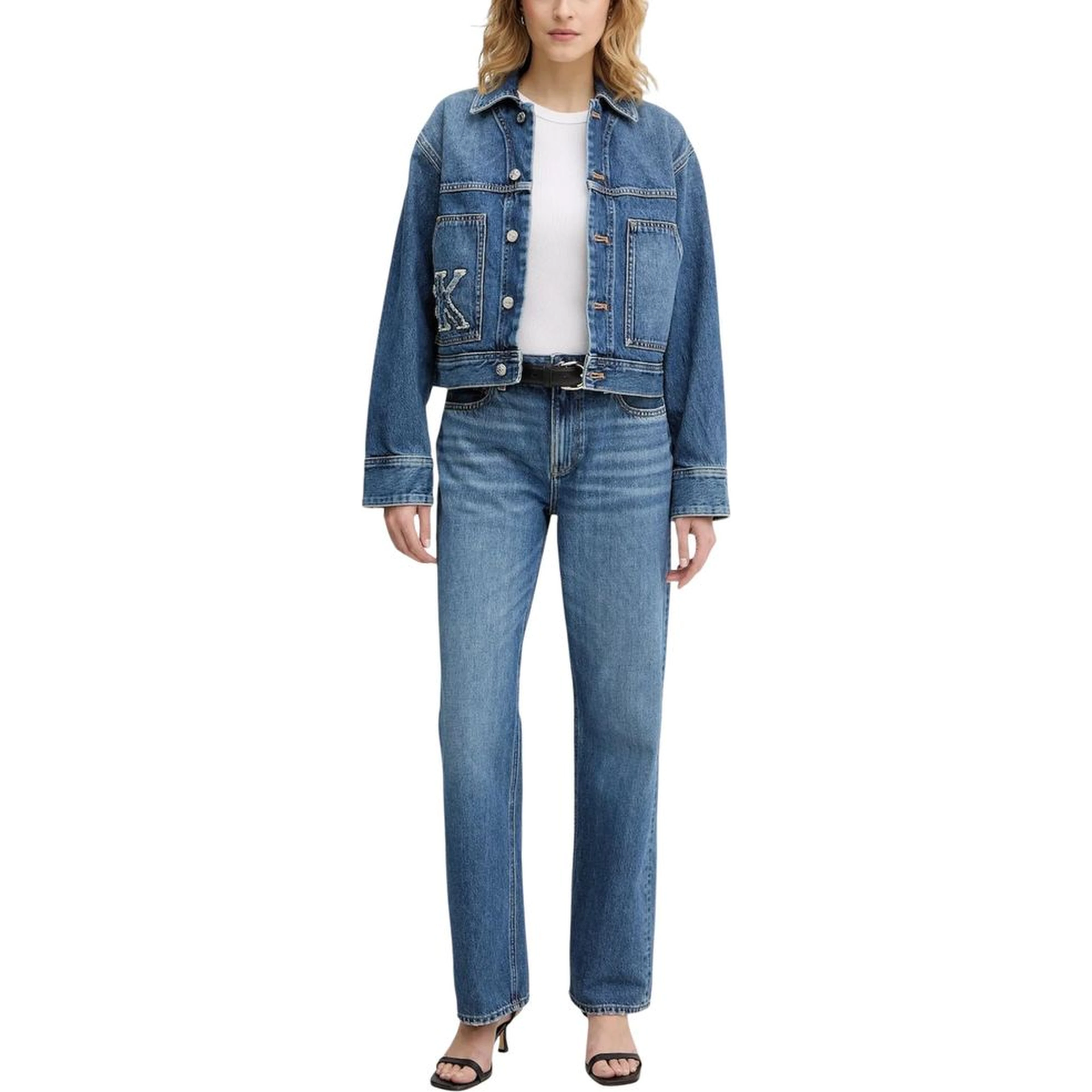 Blue Cotton Mom Jeans