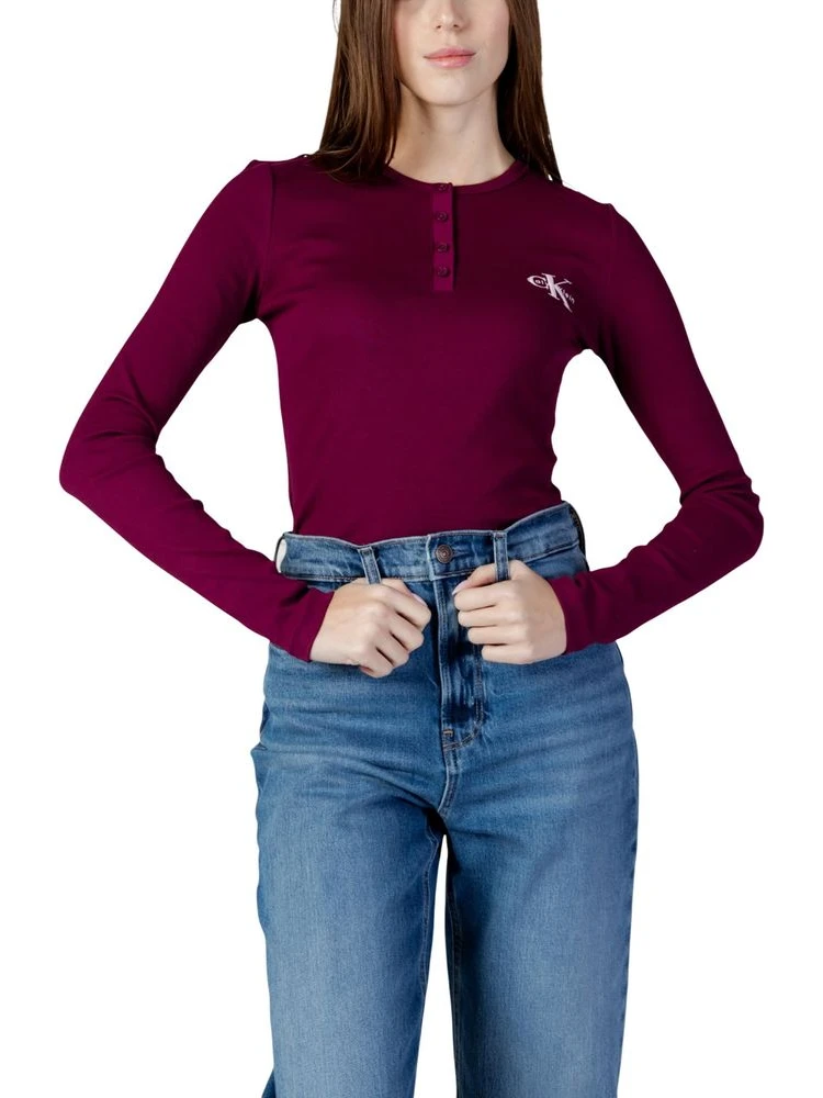 Bordeaux Cotton Long Sleeve T-Shirt