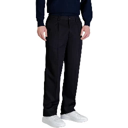 Black Recycled Polyester Casual Pants