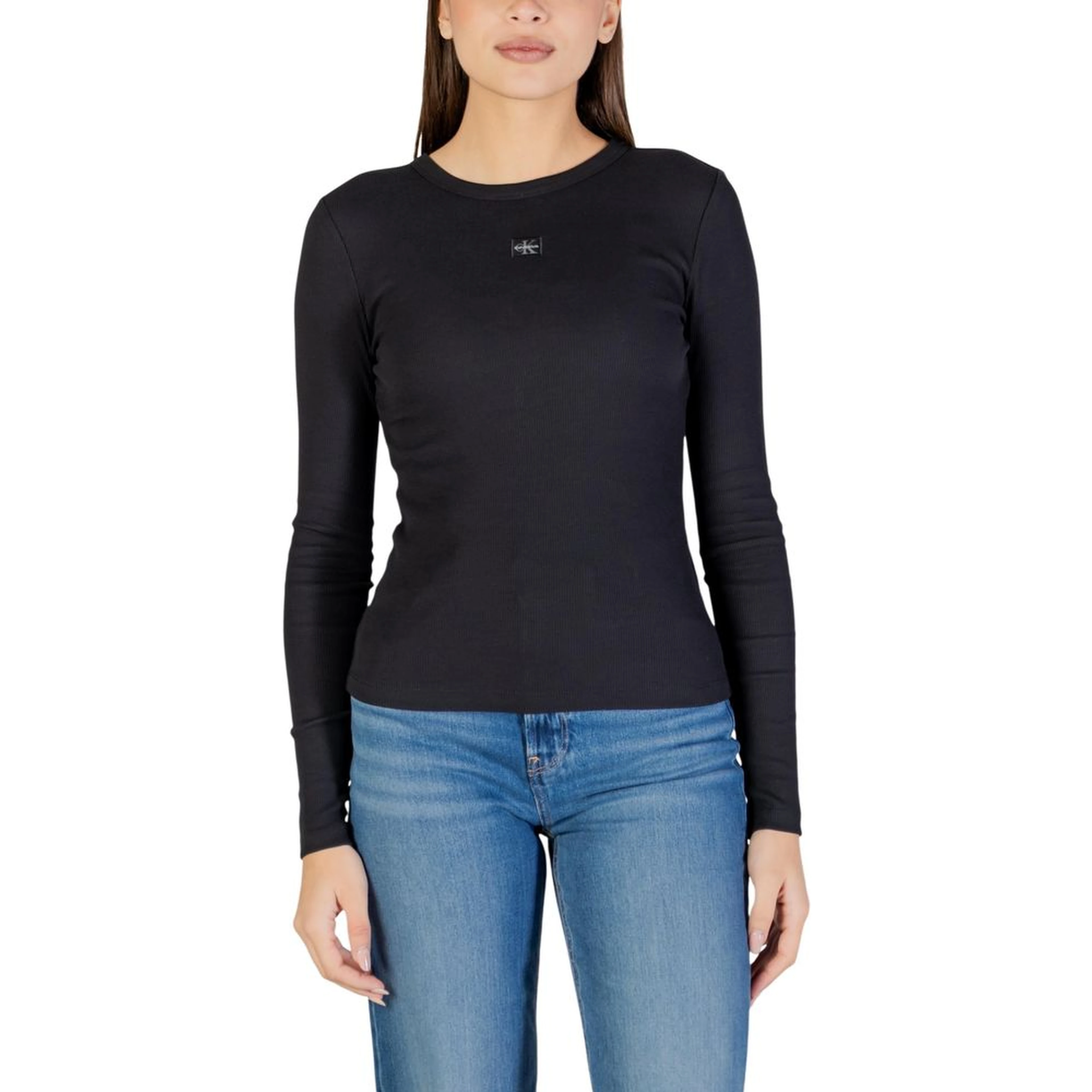 Black Cotton Long Sleeve T-Shirt