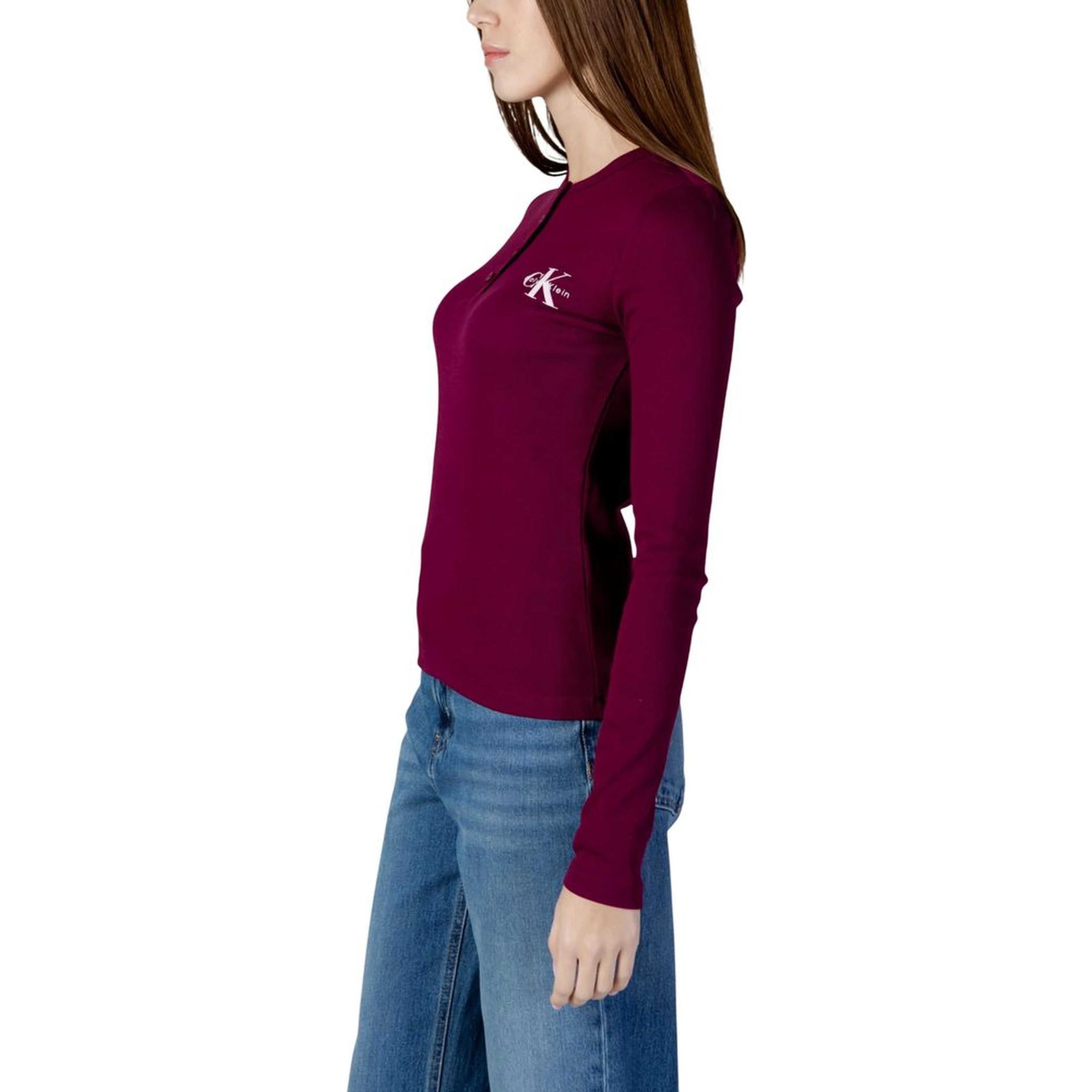 Bordeaux Cotton Long Sleeve T-Shirt